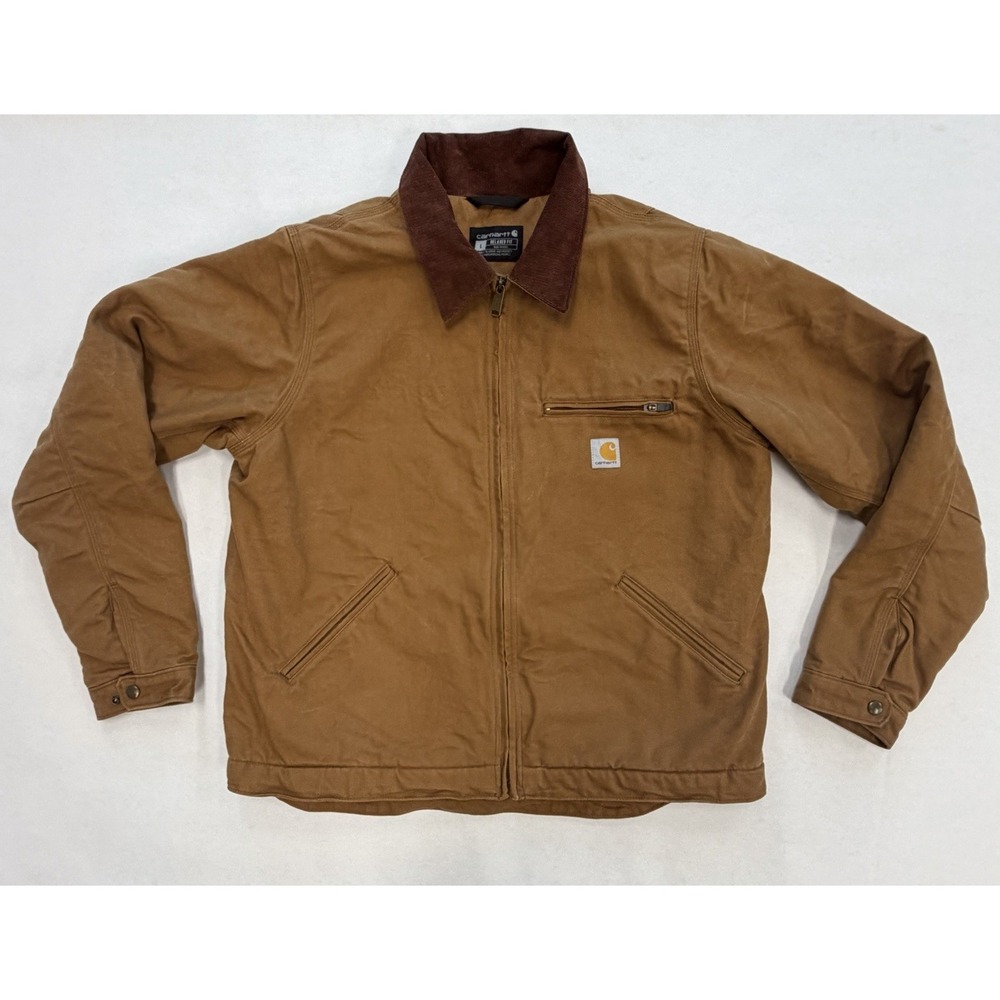 Carhartt Duck Detroit Relaxed Jacket Men's L Blanket Lined 0j3828- M